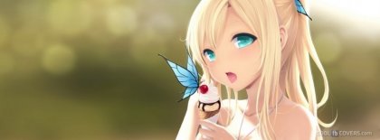 Anime Girl Eating Ice Cream Butter Fly On Top Cool Facebook Timeline Covers Facebook Covers