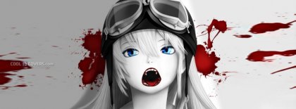 Anime Girl The Scream Of Blood Facebook Covers