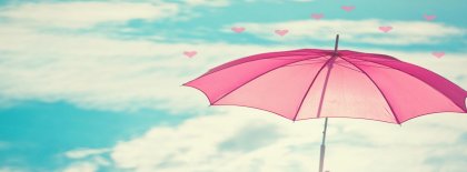 Cute Pink Umbrella Facebook Covers